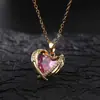 Collar Corazón de Océano de Celebridad de Internet Transfronterizo Simple Elegante Estilo Ins Diseño de Nicho Cadena para Clavícula con Forma de Corazón