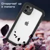 Funda Impermeable Transfronteriza Adecuada para Funda de Teléfono Móvil Iphone11Promax, Cubierta Trasera Transparente, Funda Protectora Anti-Caídas Todo Incluido