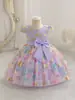Vestido de Princesa Esponjoso para Niña Moda Bebé Lazo Elegante Vestido de Banquete para un Año Disfraz de Baile para Anfitrión de Festival de Jardín de Infancia