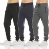 Pantalones largos atléticos y modernos de estilo americano para hombre, de corte ajustado, con bolsillos y cremalleras, pantalones casuales, envío directo disponible