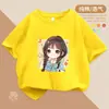 Camiseta de Manga Corta de Algodón Puro de Moda para Niñas Mayores, Nueva Colección Verano 2025 Estilo Coreano Holgada con Estampado