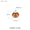 Colgante de oro Cloisonné con cuentas Hebilla Ping An Candado de Larga Vida Cadena para suéter Pulsera Collar Etiqueta DIY Hecha a mano Accesorios