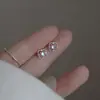 Pendientes de Plata de Ley 999 Calados de Trébol de Cuatro Hojas para Mujer, Lujo Accesible, Pendientes de Piedra Lunar para Ropa de Trabajo Diaria Mini de Gama Alta