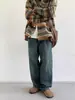 Jeans Retro de Calle Americanos para Hombre, Pantalones Casuales Versátiles Lavados para Otoño e Invierno, Pierna Recta Ligeramente Acampanados, Pierna Ancha Sueltos