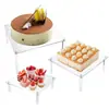 Número de artículo. 654 3 piezas soporte acrílico para cupcakes transparente soporte set de exhibición para mesa de postres pastel pizza dulce