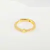 Anillo de apertura ajustable de cobre con incrustaciones de circonita, 26 letras del alfabeto inglés, joyería de moda de alto nivel y temperamento, para cruzar fronteras