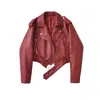 2025 Nueva Chaqueta de Cuero de Dos Tonos Estilo Europeo y Americano Antiguo Transfronteriza Aliexpress Amazon Solapa Holgada Chaqueta de Cuero Pu para Mujer