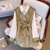 Traje Novo de Primavera 2024 Feminino Moda de Alto Padrão Casual Roupa de Trabalho Jaqueta Corta-Vento Colete Camisa Conjunto de Duas Peças Colete para Mulheres