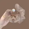 Elástico de Cabelo de Renda com Pérolas Super Fada Coreano para Mulheres, Estilo Suave e Elegante, Corda de Cabelo de Alta Elasticidade, Versátil para Uso Diário, Faixa de Cabelo para Coque