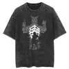 Tamanho Europeu Transfronteiriço Naruto Hip Hop Oversized Lavado Anime Camisetas m