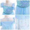 Vestido da Elsa de Frozen Vestido da Princesa Cinderela Vestido de Halloween Moda Primavera e Outono Infantil