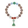 Nuevo estilo chino, moda nacional, estilo antiguo, hada de nicho, luz de lujo, fresco, elegante, colgante de loto de jade, pulsera de madera de agar de ágata gris
