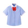 Camisa de Manga Corta para Estudiantes, Camisa Blanca para Niños, Top de Verano para Niños Mayores, Uniforme Escolar para Bebés, Atuendo Infantil de Moda con Cuello de Solapa