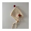 Chapéu de Lã de Inverno Fofo Estilo Coreano para Bebê, Chapéu Quente com Ponta Estilosa para Proteção das Orelhas, Chapéu de Tricô à Prova de Vento para Bebês e Crianças
