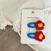 Horquilla para el Cabello de Niña Nian Nian con Flor de Lana, Lazo y Estrella, Pinza Lateral, Pinza para Flequillo