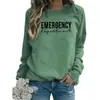 Comércio Exterior Amazon Suprimento Emergência Moletom Feminino Gola Redonda Estampado Outono e Inverno Tamanho Europeu Solto Casual Versátil