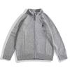 Marca de moda Logo de equitación Suéter con doble cremallera Chaqueta cárdigan para hombre Suéter de cuello alto Negocios de alta gama Comercio exterior Venta al por mayor transfronteriza