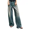 KAIM Jeans Baggy de Cintura Média-Baixa com Barra Reta e Efeito Film Washed - Lançamento Verão 2026