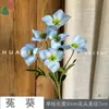 Rosa Artificial Fragrante de 6 Cabeças e Flor Coelho de Múltiplas Cabeças para Decoração de Mesa de Sala de Estar Interna, Arranjo de Flores Artificiais Estilo Fresco