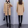 Abrigo de Lana para Mujer Largo Medio 2025 Otoño e Invierno Nuevo Estilo Coreano Holgado Talla Grande para Mujer Aspecto Adelgazante y Rejuvenecedor Abrigo de Lana