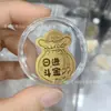 Adesivo de Telefone de Ouro Puro 999 para Riqueza Instantânea, com Adesivo Traseiro, Adesivo de Ouro 2mg, Presente Promocional para Lojas de Ouro em Transmissão ao Vivo