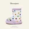 Sapatos Aquáticos Infantis de Um Ano, Bolinhas Arco-Íris Transparentes, Galochas Infantis, Meninos e Meninas, Creche para Bebês, Escola, Desenho Animado Fofo