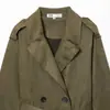 Para Comercio Exterior Europeo y Americano Transfronterizo Ropa de Mujer, Popular en Aliexpress, Moda Otoñal Versátil Gabardina Larga de Cuero Gamuzado