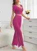 2025 Pijama Nova para Casa Roupa Feminina Conjunto Sofisticado Doce Laço Modelagem Slim Calças com Fenda Roupa de Casa