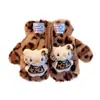 Luvas de Pelúcia de Gato com Estampa de Leopardo para Mulheres, Luvas Grossas de Inverno com Cordão para Pendurar no Pescoço para Meninas, Luvas à Prova de Frio para Ciclismo para Crianças de 3-6 Anos