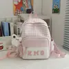 Bolsas de Moda 2026 Nuevo Estilo Coreano Color Contrastante Cuadros Mochila Escolar para Estudiantes Gran Capacidad Mochila Moderna Versátil