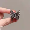 Pinza Pequeña de Mariposa Completa de Diamantes Pequeña y Exquisita, Pinza para Flequillo Lateral, Pinza para el Pelo de la Frente, Pinza Superior, Pinza de Pelo Coreana de Moda para Mujeres
