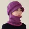 Gorro de Punto Cálido de Otoño e Invierno para Personas de Mediana Edad y Mayores, Gorro de Lana de Una Pieza con Visera de Pato para Viajes al Aire Libre, Protección para los Oídos, Protección para el Cuello, Gorro Cortavientos
