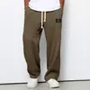 Calça Jogger Masculina Europeia e Americana Transfronteiriça Amazon Primavera e Outono Tendência Solta Caimento Reto Calça de Moletom Perna Larga Esportiva Casual Longa