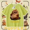 Plano de Transformação do Castor Rei Castor Camiseta de Algodão Puro Manga Curta Infantil Verão Desenho Animado Meninos e Meninas Meia-Manga Top Tendência 7