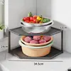 Estante de esquina para cocina, estante multicapa para preparación de alimentos en encimera, estante de almacenamiento de canasta de verduras para el hogar, estante triangular multifuncional, escurridor