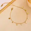 Tobillera de Acero de Titanio con Forma de Calabaza y Corazón de Lujo Ligero a la Moda para Mujer, Estilo Vacaciones en la Playa de Verano, Sensación de Alta Gama, Cadena de Tobillo que No se Desvanece