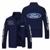 Novo cardigã de primavera solto casual europeu e americano plus size com estampa de logo de carro, com capuz, zíper, cor sólida, jaqueta esportiva