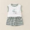 Ropa para Niños Huzhou Zhili Conjunto de Verano para Niños Estilo Coreano Algodón Puro Bebé de un Año Mangas Cortas Ropa Delgada de Verano para Niños