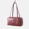 Bolsa de Bowling TR Wind Nicho Sob o Braço Camada Superior Pele de Ovelha Bolsa Boston 2026 Nova Ombro Único Viagem Couro Genuíno Bolsa Feminina