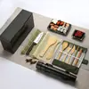 Herramientas para Hacer Sushi, Cuchillo para Sushi, Esterilla de Bambú para Enrollar, Plato de Cerámica, Cuchara Japonesa para Arroz, Juego de Moldes para Bolas de Arroz y Sushi