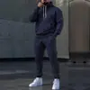 Estación Independiente Temu Moda Masculina Transfronteriza Tendencia Estilo Europeo y Americano Otoño Casual Deportivo Sudadera con Estampado Traje Dos Piezas
