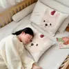 Almohada de frijol de algodón 100% clase A reversible para niños con dibujos animados, estampados lindos, funda de almohada amigable con la piel, núcleo de almohada para jardín de infantes