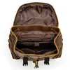 Mochila de Viaje Vintage para Hombre de Cuero Crazy Horse Transfronteriza Mochila Multifuncional de Cuero Genuino Cuero