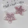 Pingente de Bolsa de Casal Acrílico Gelatina Desenho Animado Coreano Fofo Cristal Brilhante Estrela de Cinco Pontas Chaveiro de Carro