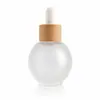 Frasco Conta-gotas em Forma de Bulbo 20ml 30ml 50ml para Óleos Essenciais, com Conta-gotas de Anel de Madeira, Frasco para Líquido de Essência, Selado e à Prova de Vazamentos