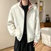 Chaqueta reversible, chaqueta de vuelo ajustada, ropa de hombre holgada, a cuadros de otoño, nuevo estilo casual para hombres de talla grande