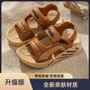 Sandálias Infantis 2025 Novo Verão Antiderrapante Sola Macia Sapatos de Velcro para Meninas para Crianças Médias e Grandes Sandálias de Praia para Bebês