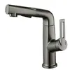Grifo de cocina extraíble con controles duales de agua fría y caliente y doble salida de agua, grifo de fregadero giratorio para lavar verduras, cromo brillante galvanizado, al por mayor