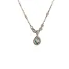 Collar Colgante de Zirconio Azul Lágrimas de Sirena Forma de Gota de Agua para Mujer Cadena para Clavícula Accesorios de Collar de Estilo Nicho de Lujo Ligero