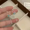 Pendientes de Borla de Cristal Coloridos de Moda y Populares Nicho de Gama Alta Pendientes de Lujo Dopamina Pendientes Versátiles de Temperamento